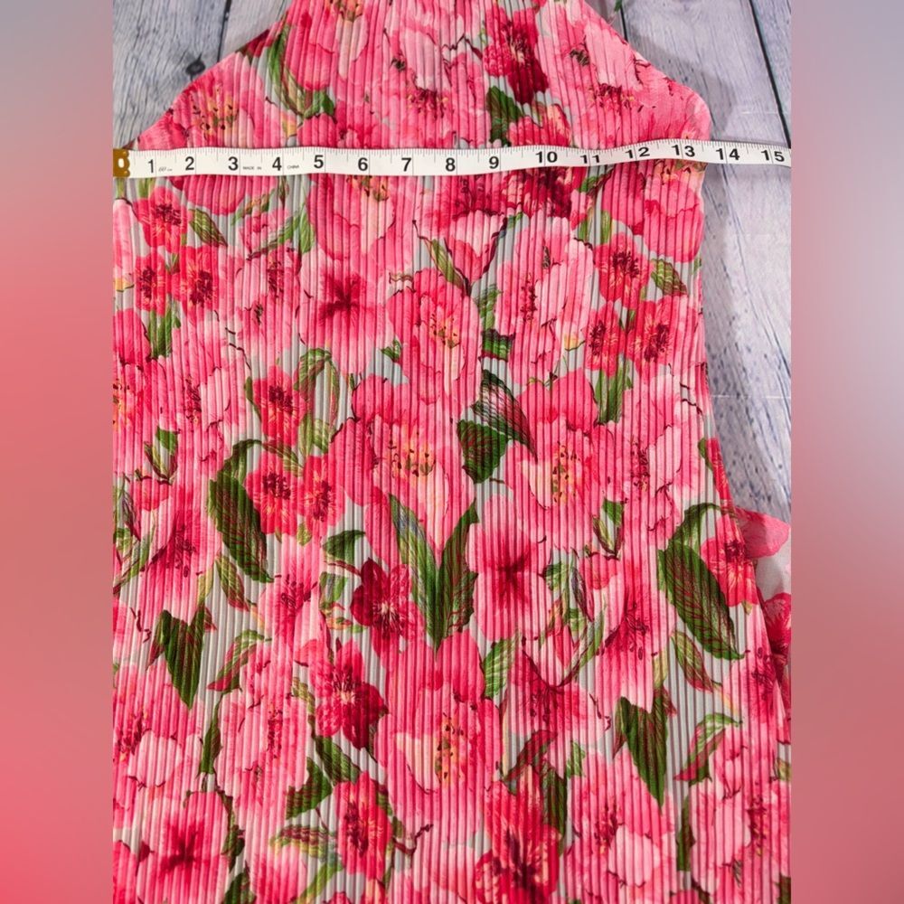 NWT Zara Pink Floral Print Cottagecore Boho Wedding Party Midi Halter Dress XS - Picture 12 of 15